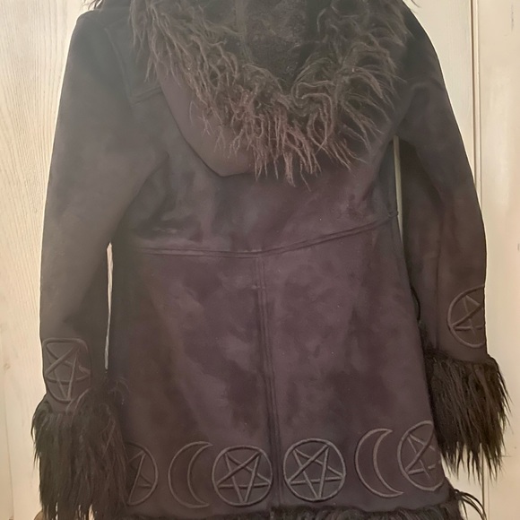 Killstar Die Anna Almost Infamous Shearling Coat - Size Small - Picture 4 of 7